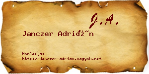 Janczer Adrián névjegykártya